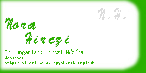 nora hirczi business card
